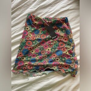 NWT Nasty Gal floral mini skirt size 6